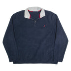 NAUTICA Mens Fleece Blue 1/4 Zip XL