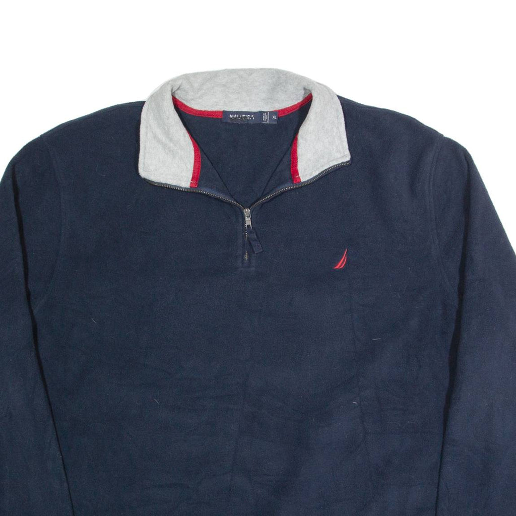 NAUTICA Mens Fleece Blue 1/4 Zip XL
