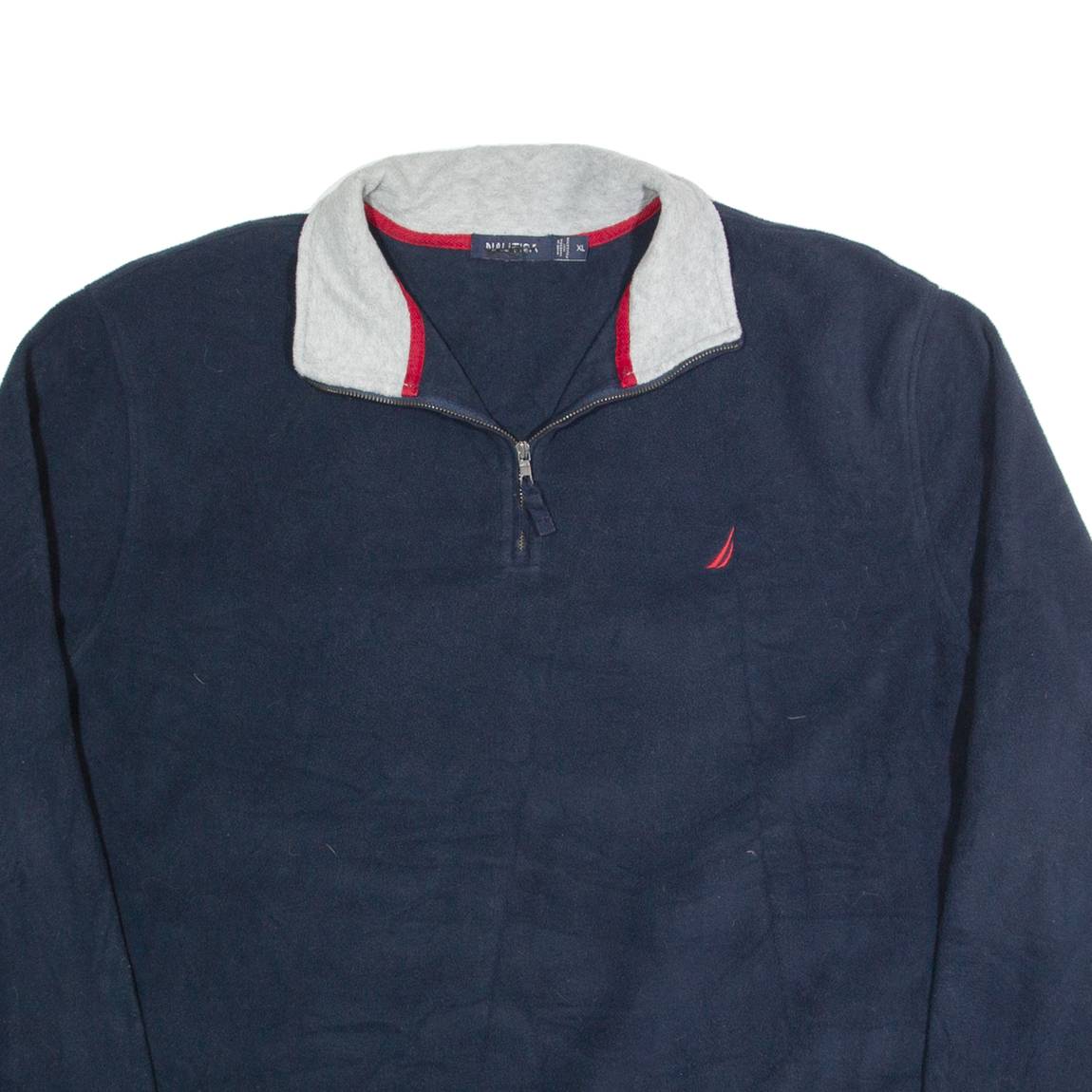 NAUTICA Mens Fleece Blue 1/4 Zip XL