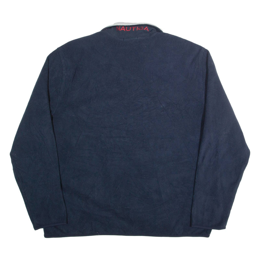 NAUTICA Mens Fleece Blue 1/4 Zip XL
