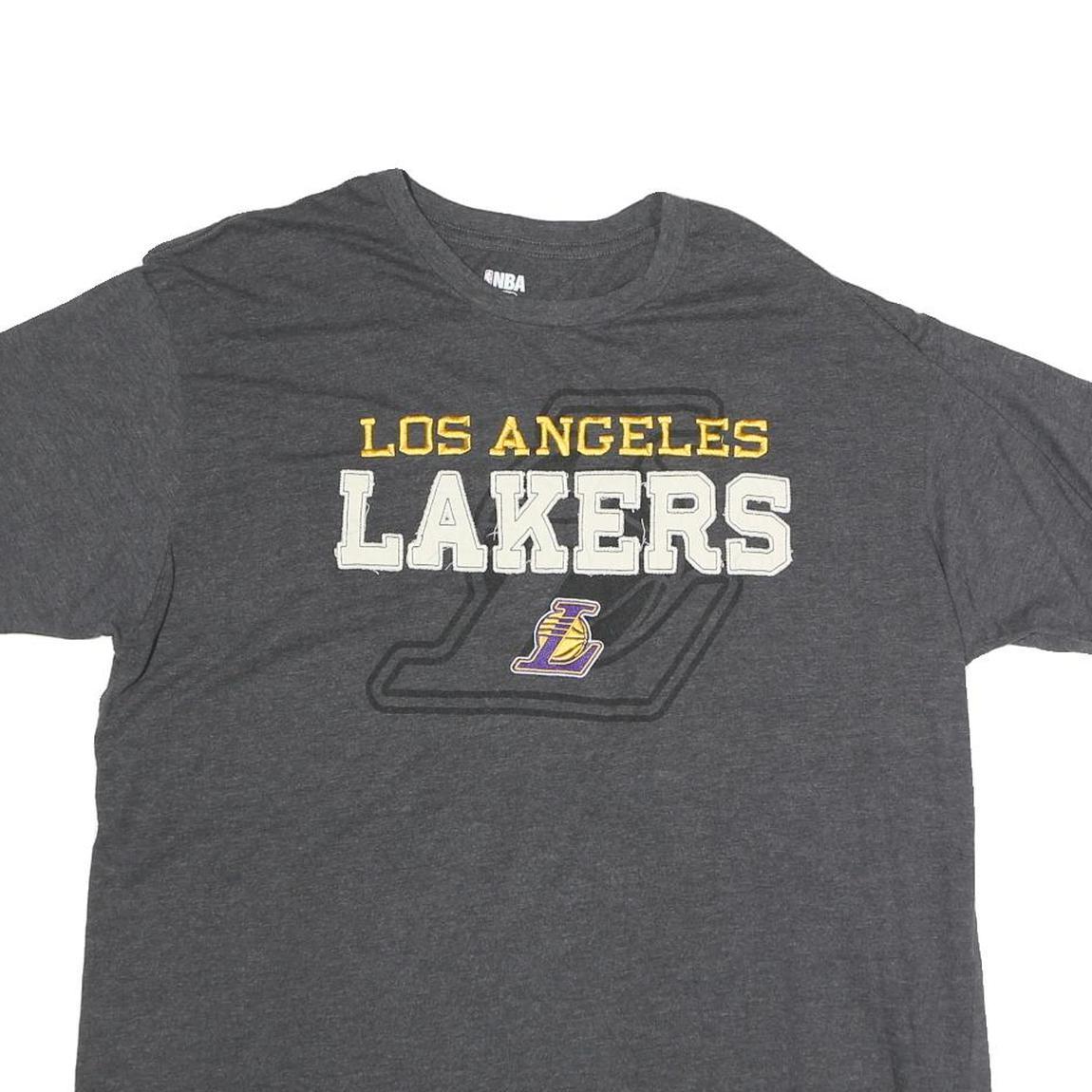 NBA Mens Grey Los Angeles Lakers Graphic T-Shirt XL Short Sleeve Crew Neck
