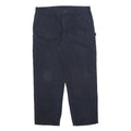 CARHARTT Mens Cotton Navy Relaxed Straight Trousers W40 L32 Workwear Zip Closure