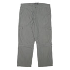 BIAGGINI Mens Relaxed Cotton Blend Grey Cargo Trousers W36 L28 Zip Closure