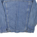 Womens Blue Denim Jacket M Cotton Blend Button Closure Classic Casual Outerwear