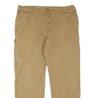 DICKIES Mens Jeans Beige Regular Straight Denim W40 L32 Workwear Utility Pants