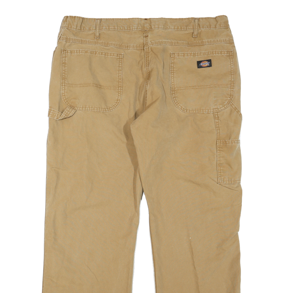DICKIES Mens Jeans Beige Regular Straight Denim W40 L32 Workwear Utility Pants