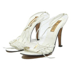 DEMIS Womens White Braided Strap Strappy High Heel Sandals Synthetic UK 3