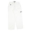 TEENAGERS Womens White Relaxed Cargo Denim W28 L30 Logo Embroidered Pockets