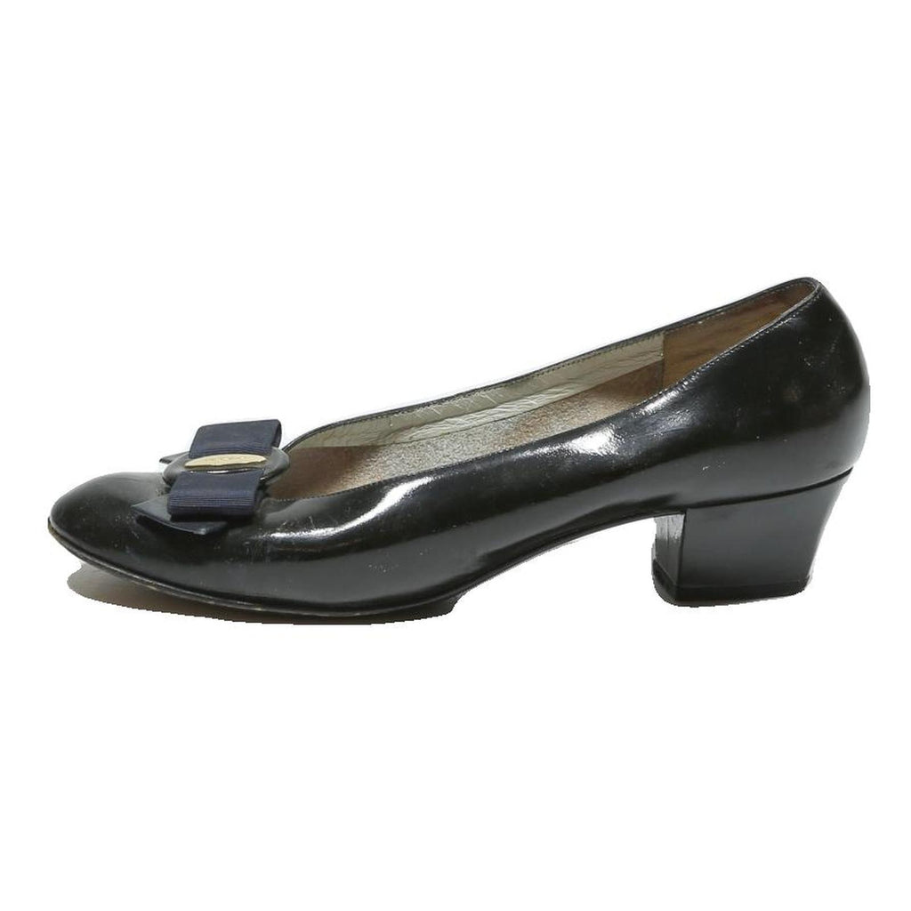 BALLY Womens Black Leather Strappy Court Shoes UK 4.5 Elegant Bow Detail