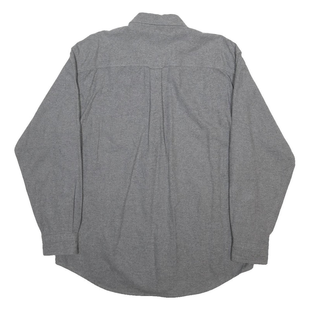WOOLRICH Mens Grey Plain Cotton Shirt L Casual Button-Down Long Sleeve Classic