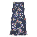PHASE EIGHT Womens Navy Blue Floral Fit & Flare Polyester Blend Sleeveless Midi