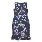 PHASE EIGHT Womens Navy Blue Floral Fit & Flare Polyester Blend Sleeveless Midi