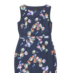 PHASE EIGHT Womens Navy Blue Floral Fit & Flare Polyester Blend Sleeveless Midi