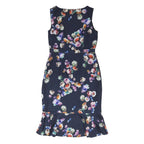 PHASE EIGHT Womens Navy Blue Floral Fit & Flare Polyester Blend Sleeveless Midi