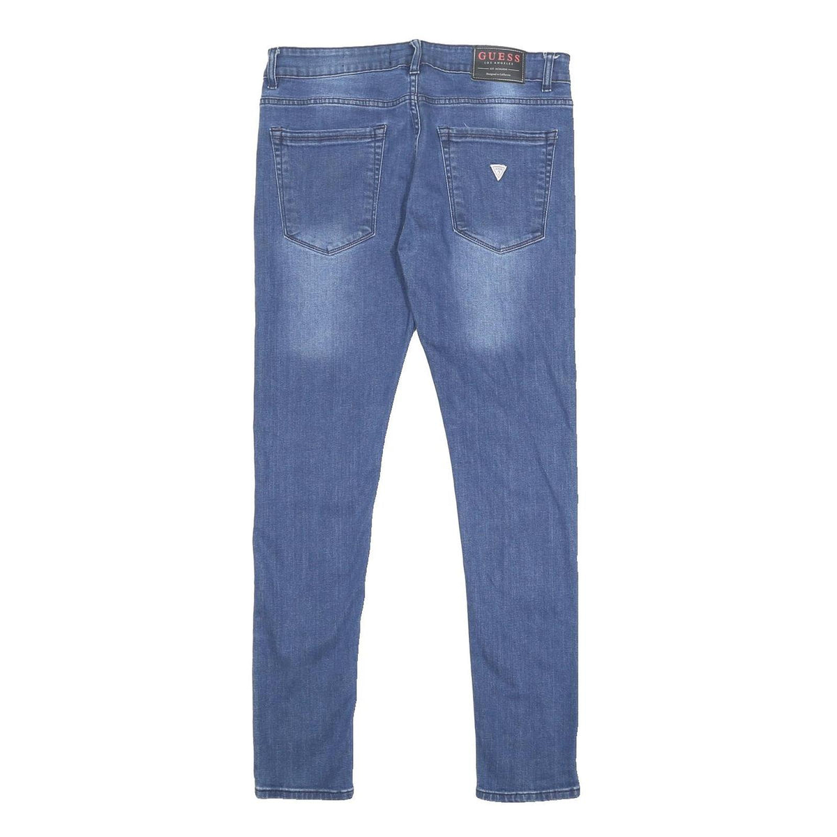 GUESS Mens Slim Blue Denim Medium Zip Jeans W36 L31 Stylish Comfortable