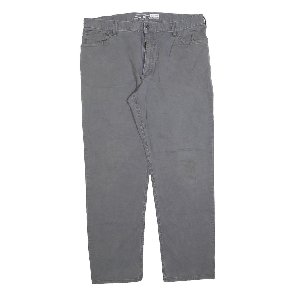 CARHARTT Mens Cotton Blend Grey Relaxed Fit Straight Trousers W40 L34 Workwear