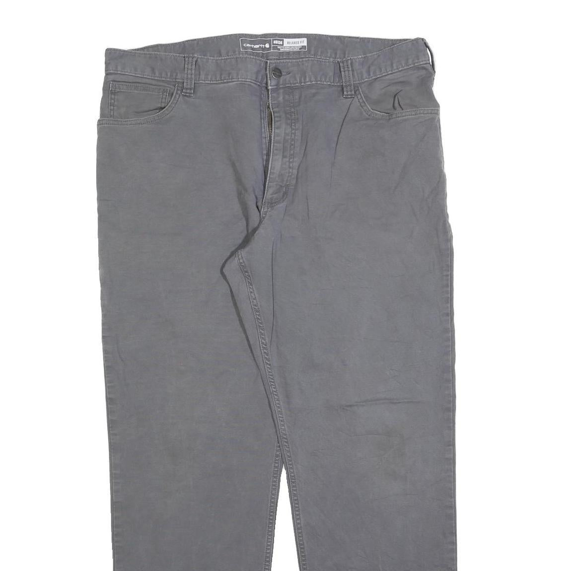CARHARTT Mens Cotton Blend Grey Relaxed Fit Straight Trousers W40 L34 Workwear
