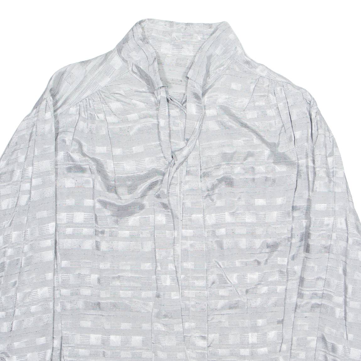 Womens Blouse Silver Collared Long Sleeve Viscose M