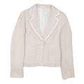 Womens Beige Tweed Button Jacket XS Acrylic Blend Classic Tailored