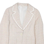 Womens Beige Tweed Button Jacket XS Acrylic Blend Classic Tailored