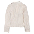 Womens Beige Tweed Button Jacket XS Acrylic Blend Classic Tailored