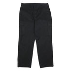 DICKIES Mens Black Relaxed Cargo Trousers W38 L32 Cotton Blend Zip Fastening