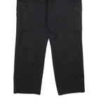 DICKIES Mens Black Relaxed Cargo Trousers W38 L32 Cotton Blend Zip Fastening