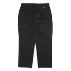 DICKIES Mens Black Relaxed Cargo Trousers W38 L32 Cotton Blend Zip Fastening