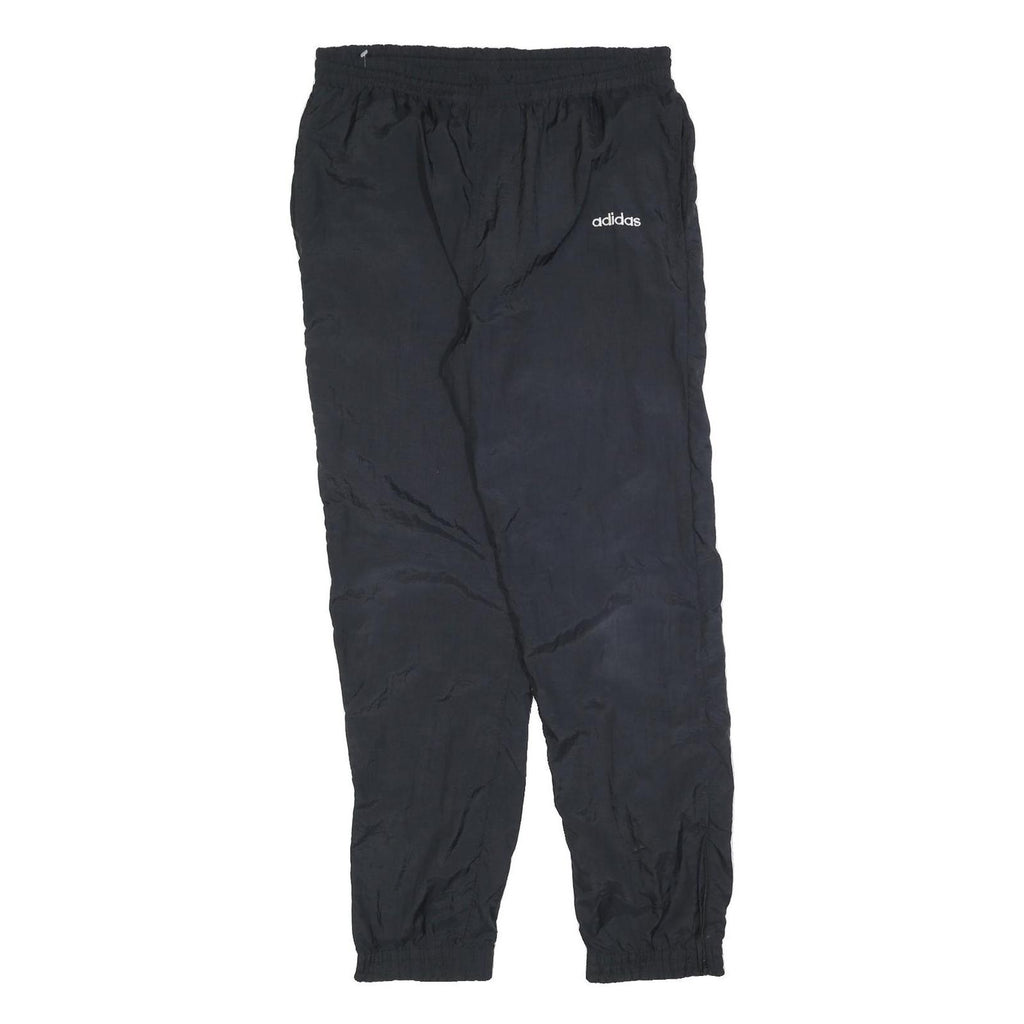 ADIDAS Mens Joggers Black M W32 L30 Polyester Blend Regular Fit Tapered Leg