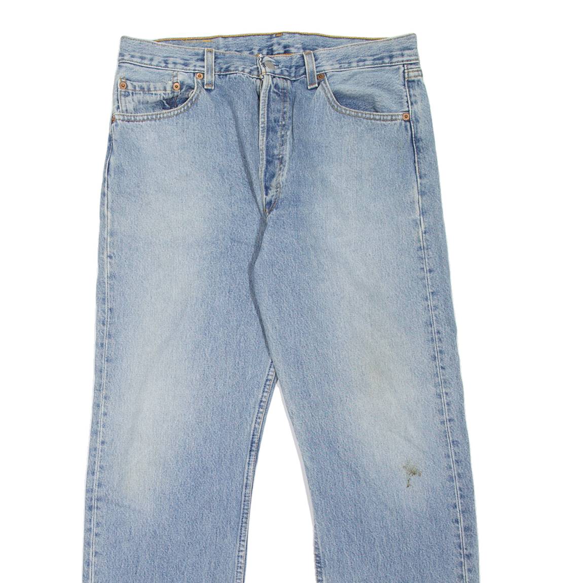 LEVI'S 501 MADE IN USA Jeans Mens Blue Straight 90s Stone Wash W34 L30