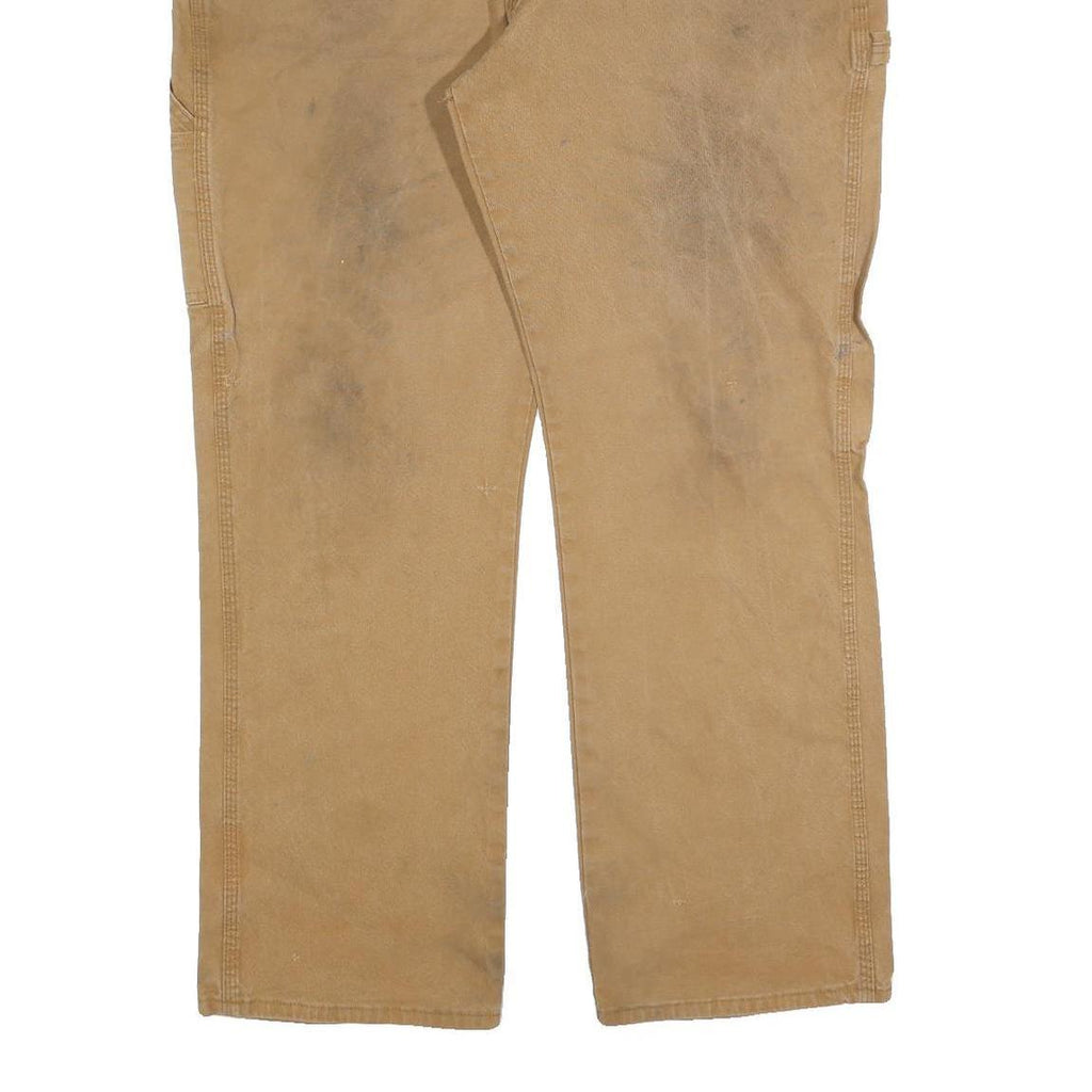 DICKIES Mens Regular Fit Beige Cotton Blend Jeans W40 L32 Workwear Straight Zip