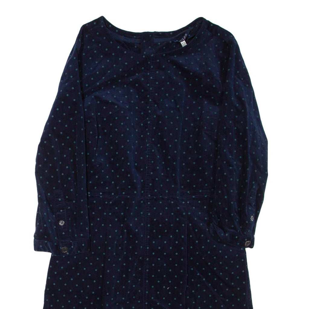 JOULES Womens Day Dress Blue Spotted Long Sleeve Short UK 10