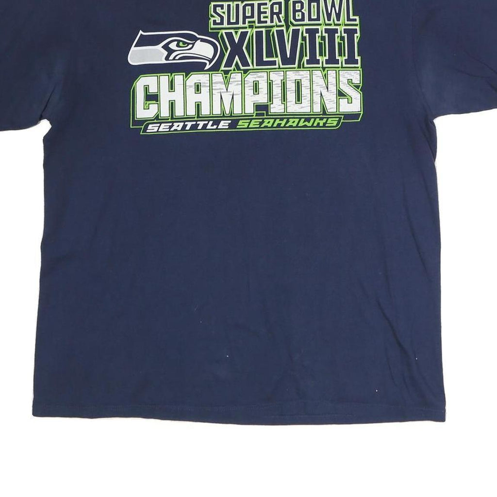 NFL Mens Blue Super Bowl Champions XL Short Sleeve Crew Neck Graphic T-Shirt