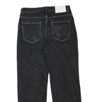 LEVI'S Mens Regular Black Denim Straight Cotton Blend W34 L30 Distressed Patch