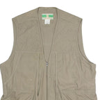 Game Winner Mens Beige Cotton Blend Zip Gilet L Quilted Workwear Utility