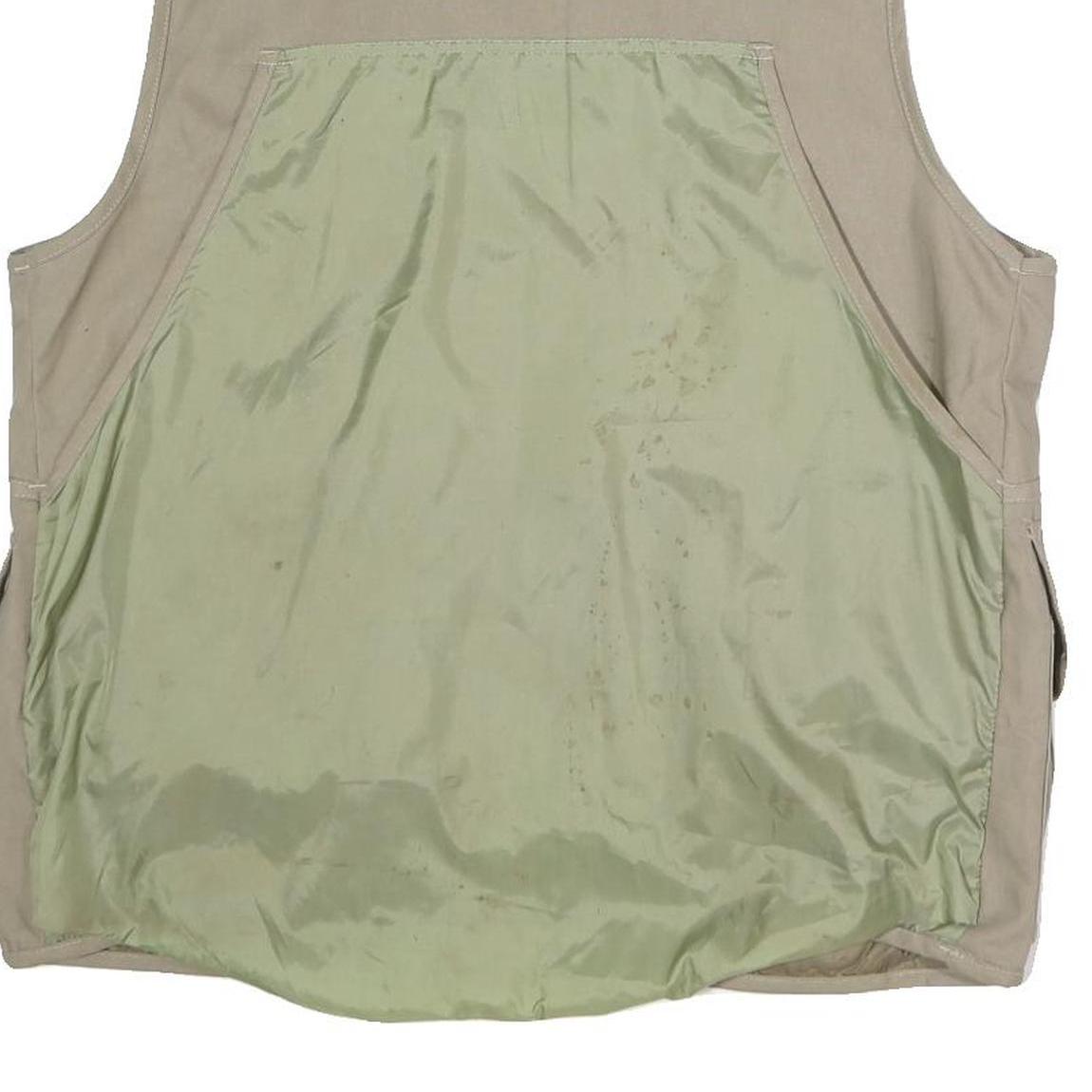 Game Winner Mens Beige Cotton Blend Zip Gilet L Quilted Workwear Utility