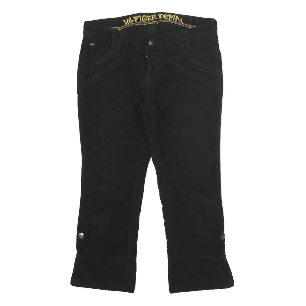 TOMMY HILFIGER Womens Cotton Blend Black Regular Straight Trousers W30 L23