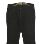 TOMMY HILFIGER Womens Cotton Blend Black Regular Straight Trousers W30 L23