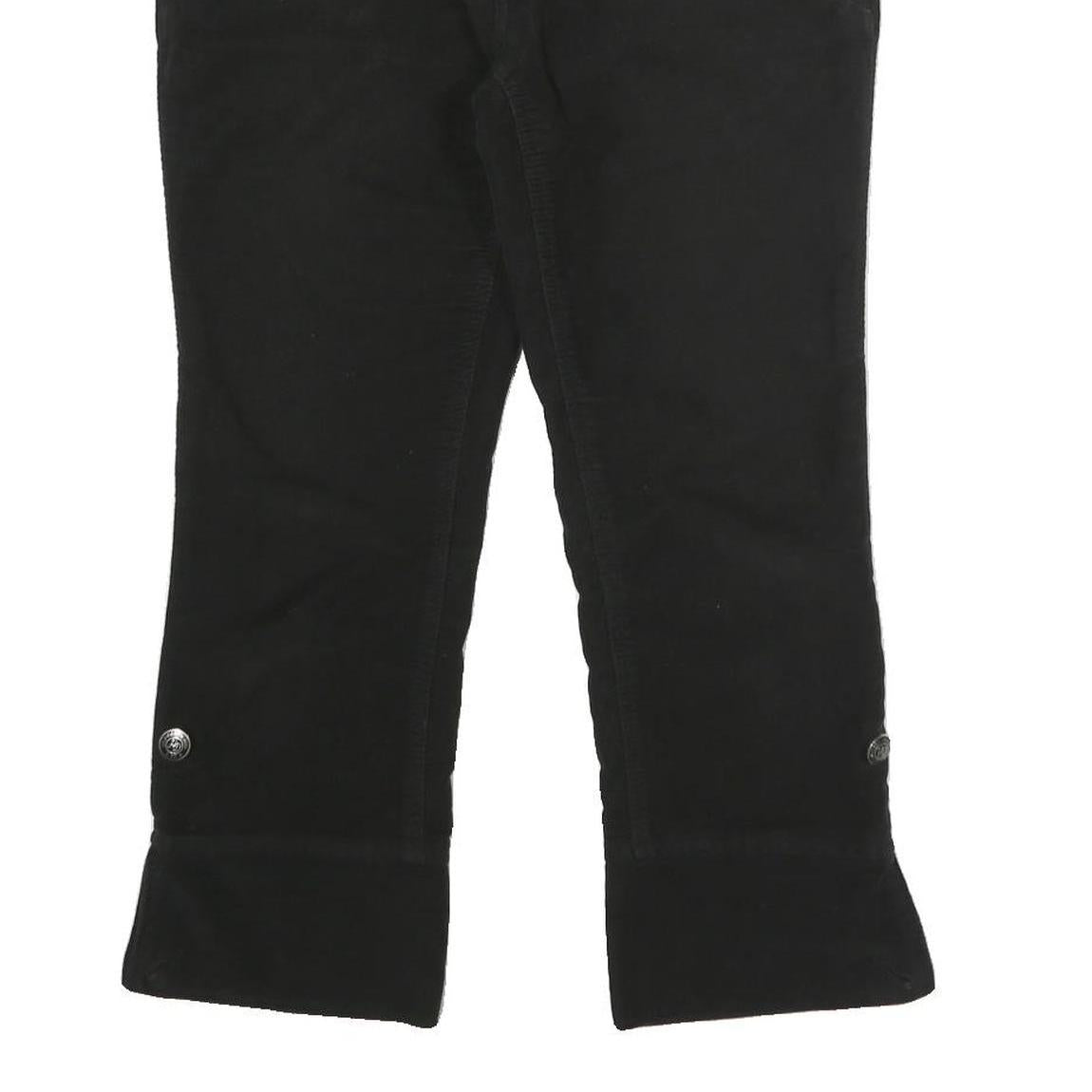 TOMMY HILFIGER Womens Cotton Blend Black Regular Straight Trousers W30 L23