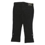 TOMMY HILFIGER Womens Cotton Blend Black Regular Straight Trousers W30 L23