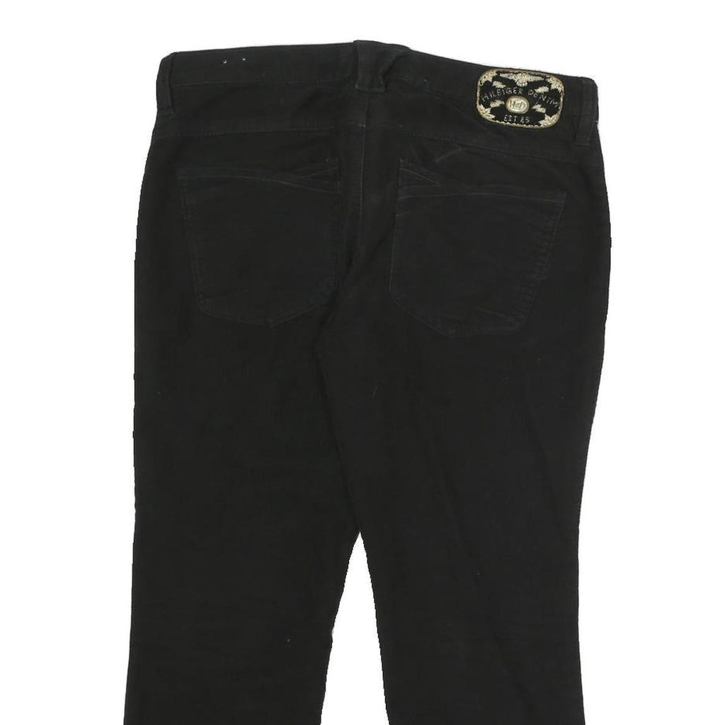 TOMMY HILFIGER Womens Cotton Blend Black Regular Straight Trousers W30 L23
