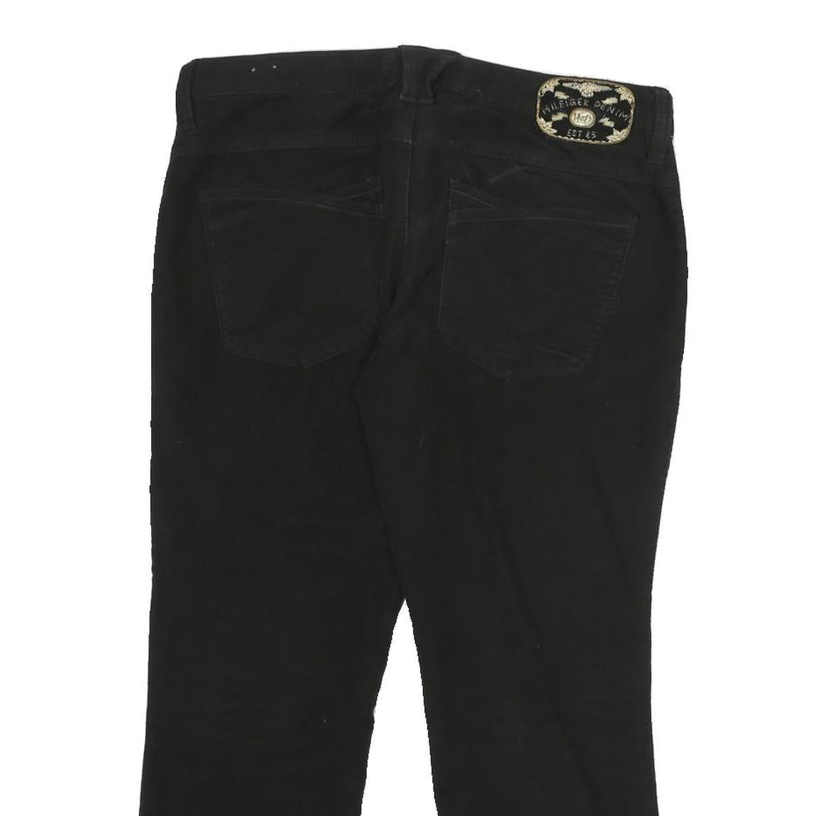 TOMMY HILFIGER Womens Cotton Blend Black Regular Straight Trousers W30 L23