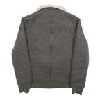 SCHOTT Mens Grey Wool Blend Zip Jacket M Knit Casual Warm Winter Outerwear