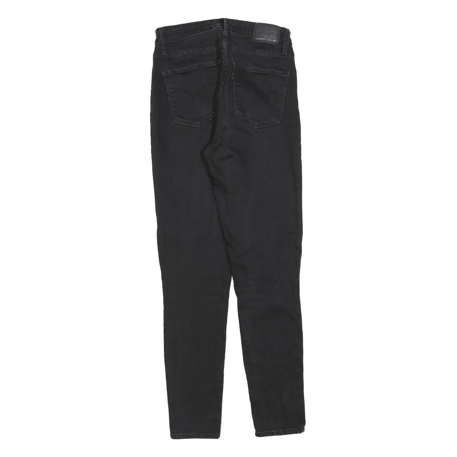 LEVI'S 721 Womens Jeans Black Slim Skinny Denim W28 L30 Zip Cotton Blend