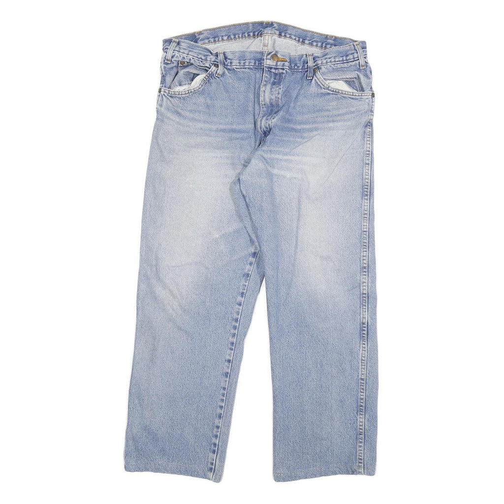 DICKIES Mens Regular Fit Light Blue Denim Jeans Cotton Blend Zip W34 L26 Casual