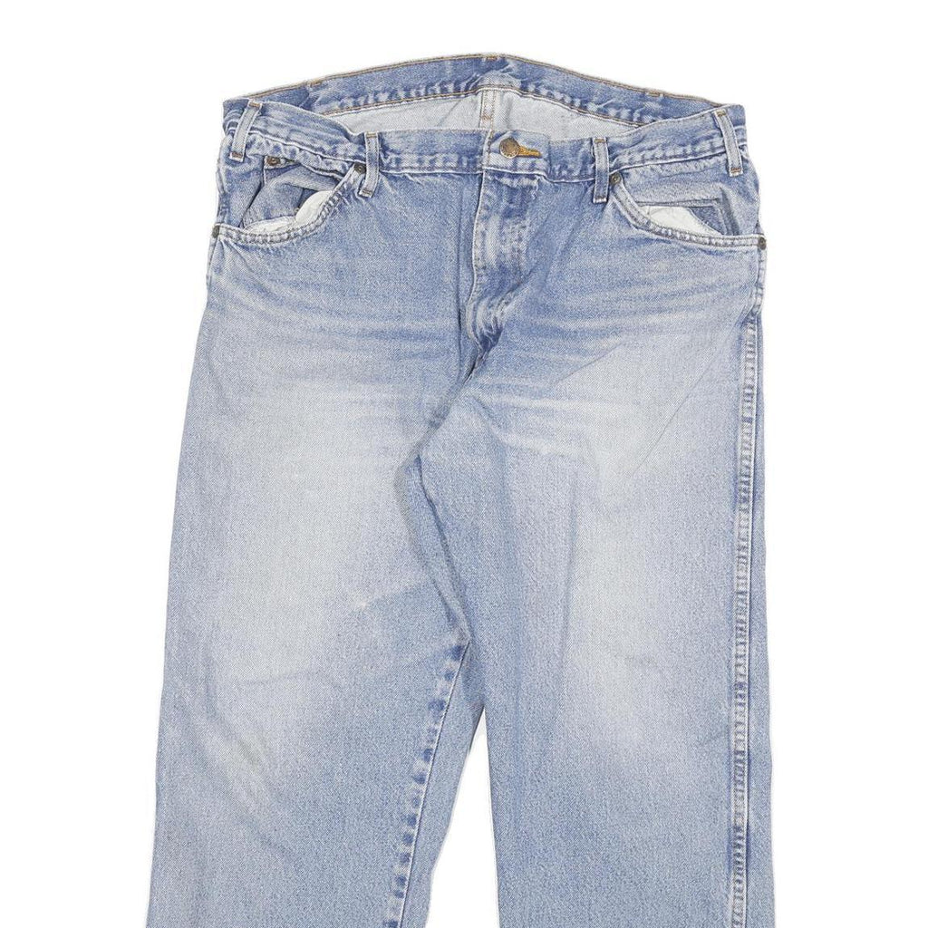 DICKIES Mens Regular Fit Light Blue Denim Jeans Cotton Blend Zip W34 L26 Casual