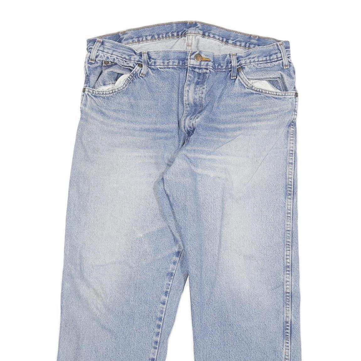 DICKIES Mens Regular Fit Light Blue Denim Jeans Cotton Blend Zip W34 L26 Casual