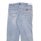 DICKIES Mens Regular Fit Light Blue Denim Jeans Cotton Blend Zip W34 L26 Casual