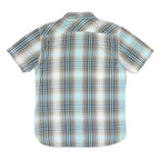 LEVI'S Mens Blue & Black Plaid Cotton Blend Shirt L Casual Short Sleeve