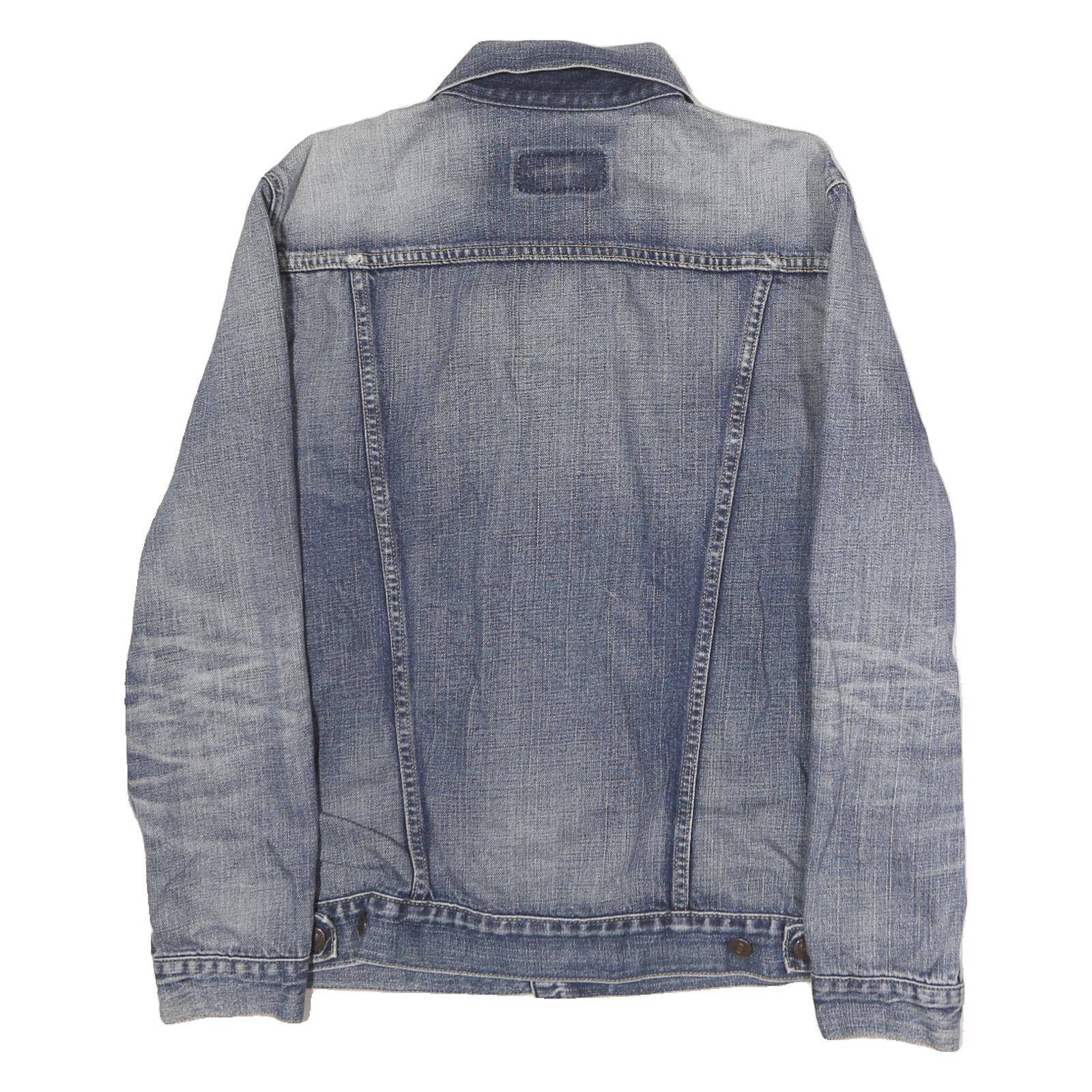 LEVI'S Mens Blue Denim Button Jacket L Cotton Plain Classic Fit Stylish